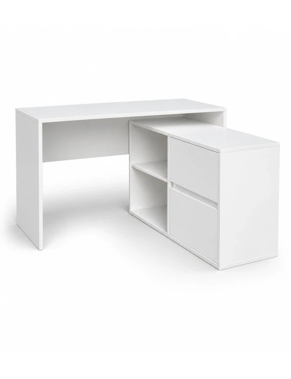 Cтіл письмовий кутовий TWIN B 120x60 см Білий діамант
