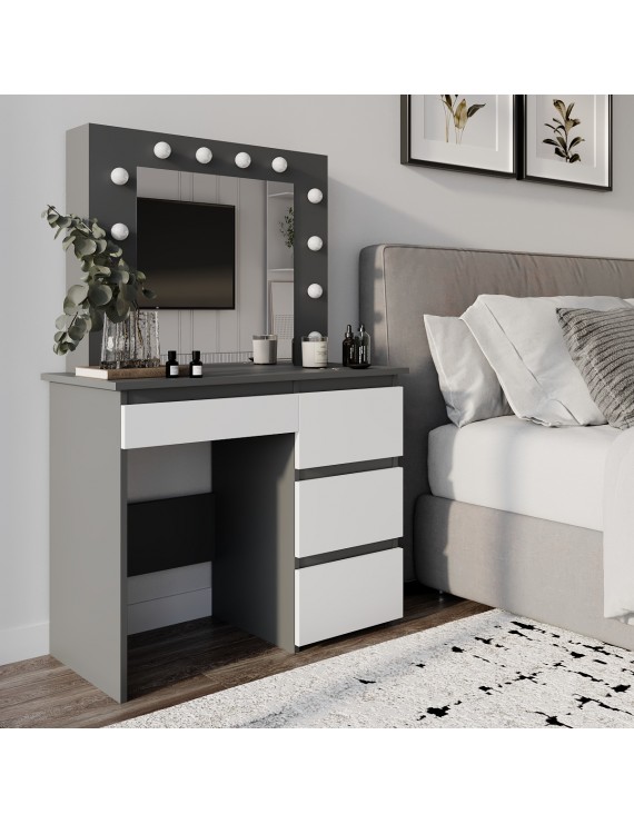 Стіл туалетний Art in Head Beauty 940х430х1400 Графіт/Білий діамант (TB31070100000)