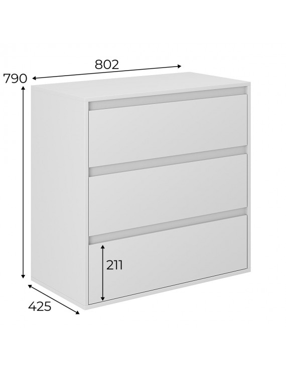 Комод Art in Head 3 Light 790x800x420 Білий діамант (LT01010000000)