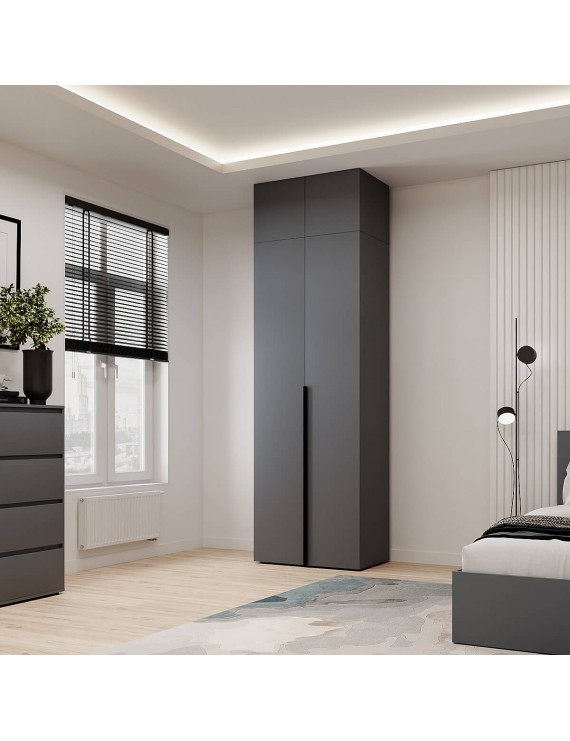 Шафа розпашна комбінована з антресоллю №13 Art in Head Light 800х2600х500 Графіт сірий (A2LTK0137000000)