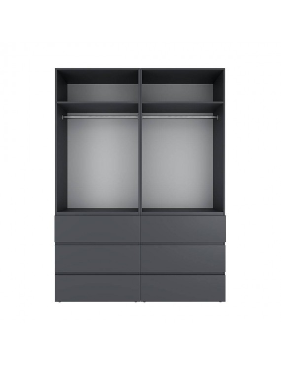 Шафа розпашна комбінована з антресоллю №10 Art in Head Light 1600х2500х500 Графіт сірий (A1LTK0107000000)
