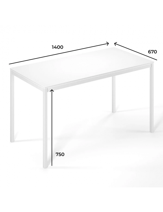 Письмовий стіл Art in Head Brevity Loft standart 1400х750х670 Дуб Евок/Білий метал (TB04100000010)