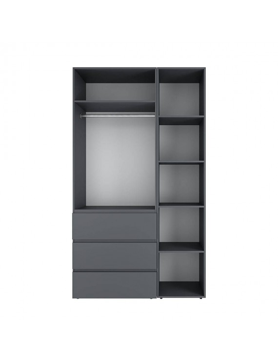 Шафа розпашна комбінована з антресоллю №2 Art in Head Light 1200х2500х500 Графіт сірий (A1LTK027000000)