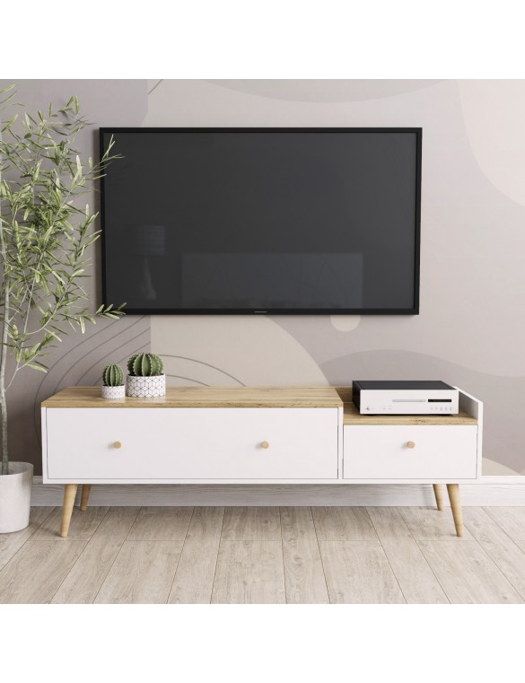 Тумба TV Art in Head скандинавська Asgard 1530x495x400 Білий діамант/Дуб крафт золотий (AG08011200000)