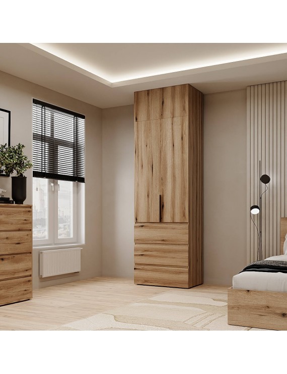 Шафа розпашна з антресоллю №2 Art In Head Light 800x2500x500 Дуб Евок прибережний (A1LT12100000000)