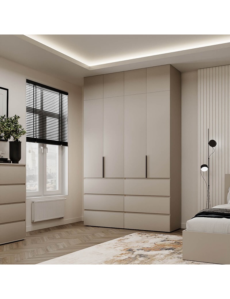 Шафа розпашна комбінована з антресоллю №10 Art in Head Light 1600х2500х500 Кашемір (A1LTK01014000000)