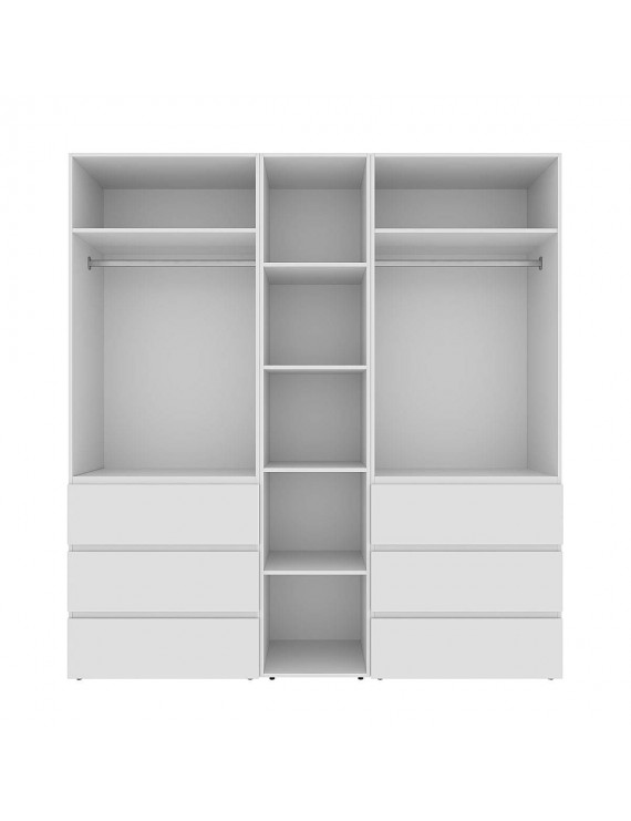 Шафа розпашна комбінована з антресоллю №3 Art in Head Light 2000х2600х500 Білий діамант (A2LTK031000000)