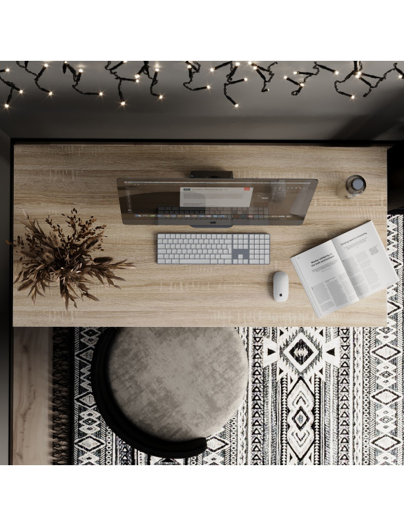 Письмовий стіл Art in Head Brevity Loft standart 1400х750х670 Дуб сонома/Білий метал (TB04130000010)