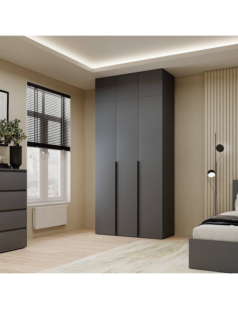 Шафа розпашна комбінована з антресоллю №12 Art in Head Light 1200х2600х500 Графіт сірий (A2LTK0127000000)