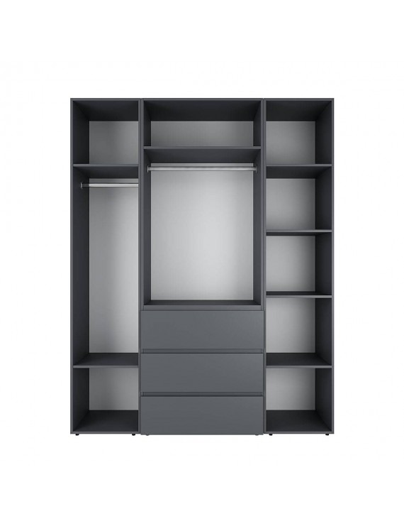 Шафа розпашна комбінована з антресоллю №1 Art in Head Light 1600х2600х500 Графіт сірий (A2LTK017000000)