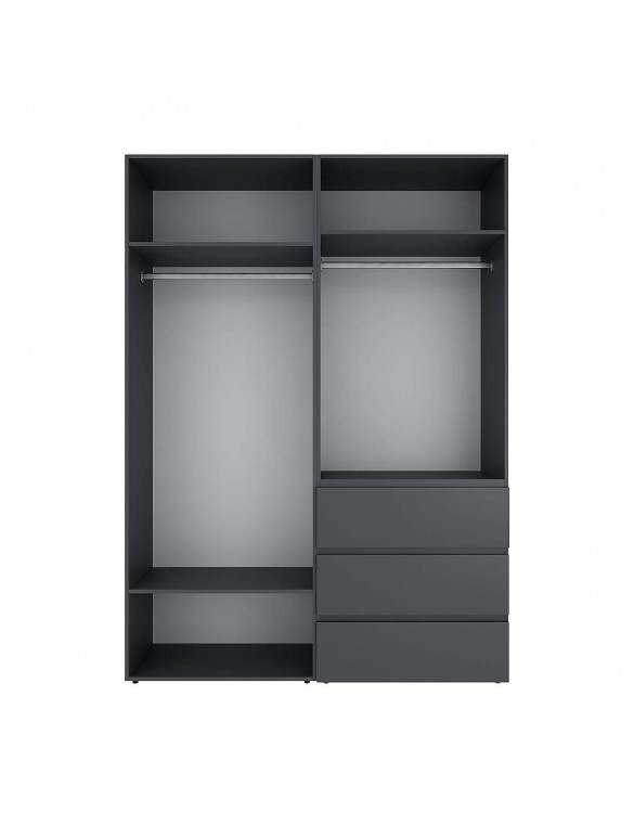 Шафа розпашна комбінована з антресоллю №5 Art in Head Light 1600х2600х500 Графіт сірий (A2LTK057000000)