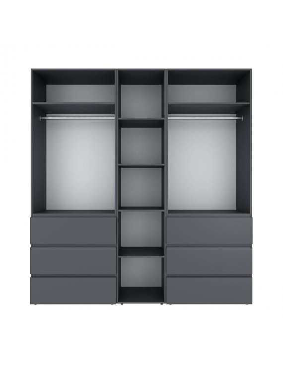 Шафа розпашна комбінована з антресоллю №3 Art in Head Light 2000х2600х500 Графіт сірий (A2LTK037000000)