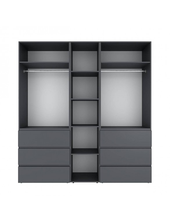 Шафа розпашна комбінована з антресоллю №3 Art in Head Light 2000х2600х500 Графіт сірий (A2LTK037000000)