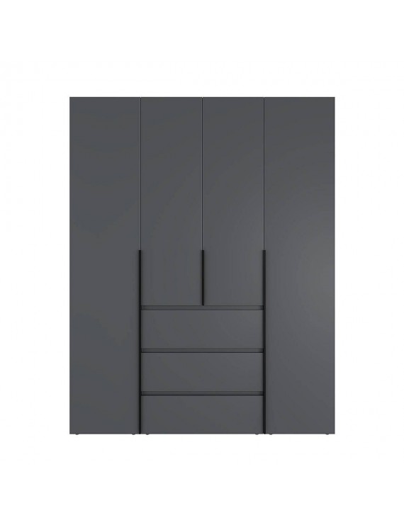 Шафа розпашна комбінована з антресоллю №1 Art in Head Light 1600х2600х500 Графіт сірий (A2LTK017000000)