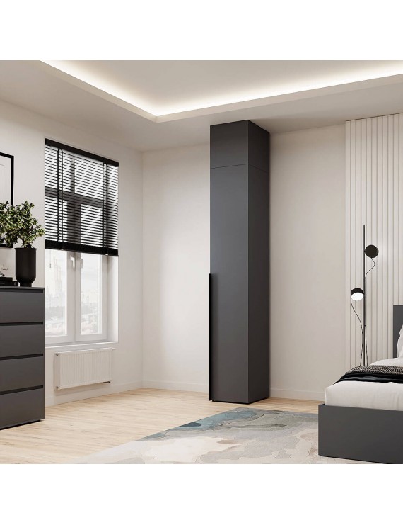 Пенал закритий з антресоллю №1 Art in Head Light 400х500х2500 Графіт сірий (A1LT08070000000)