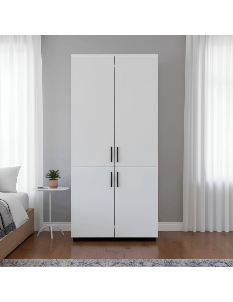 Шафа для одягу Doros Торн Білий 2 ДСП (штанга) 90х51.6х200 (DRS-012019)