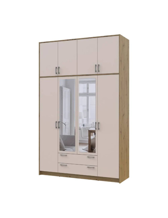 Антресоль висока Doros Ронді Дуб Артизан/Кашемір 4 ДСП 160х52х65 (DRS-011910)