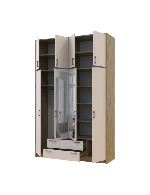Антресоль висока Doros Ронді Дуб Артизан/Кашемір 4 ДСП 160х52х65 (DRS-011910)