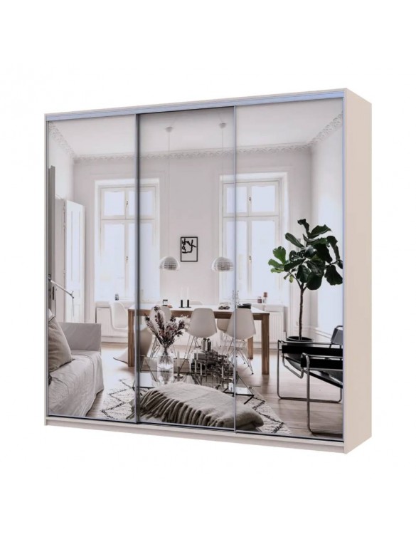 Шафа-купе Doros Сіті Лайт Кашемір 3 дзеркала 225х60х225 (DRS-011811)