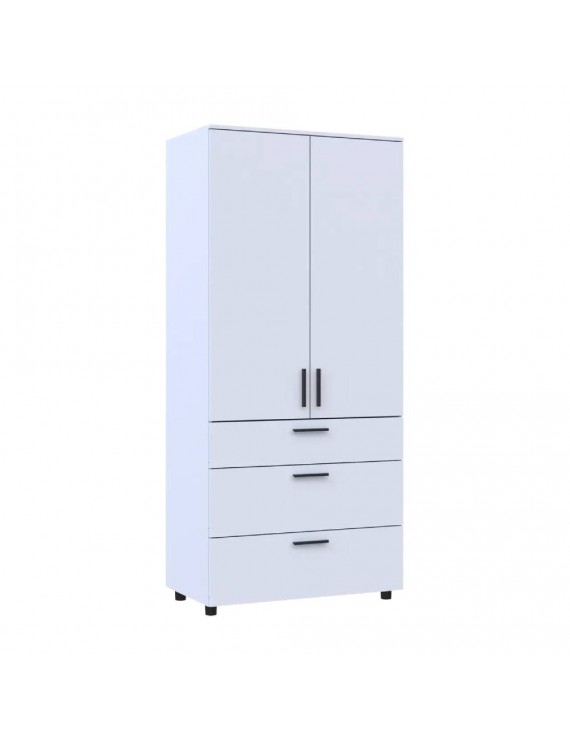 Шафа для одягу Doros Торн Білий 2 ДСП/3Ш (полиці) 90х51.6х200 (DRS-012020)