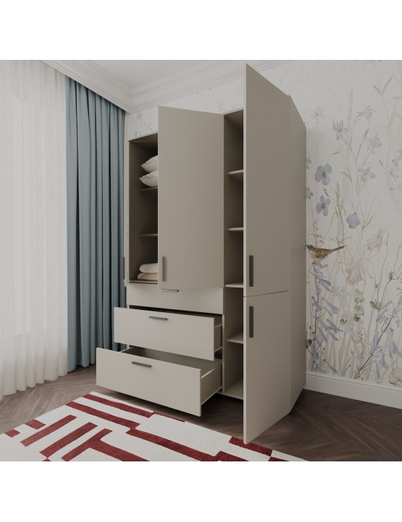 Шафа для одягу Doros Торн Кашемір 3 ДСП/3Ш (полиці) 135х51.6х200 (DRS-012060)