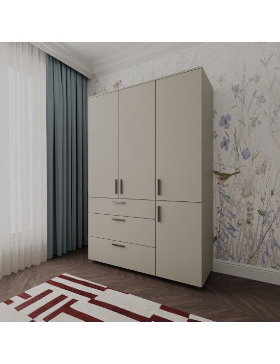 Шафа для одягу Doros Торн Кашемір 3 ДСП/3Ш (полиці) 135х51.6х200 (DRS-012060)