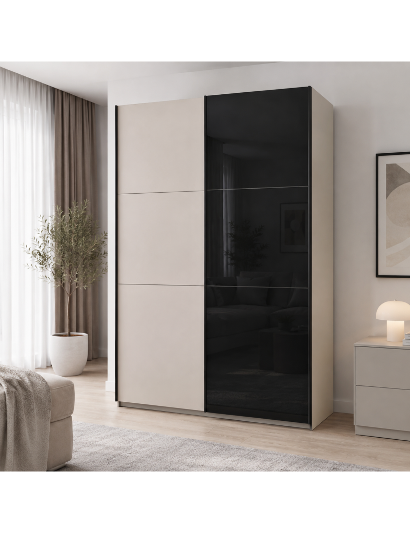 Шафа купе Doros G-Caiser Кашемір/Чорний 1 ДСП/1 скло 3 частини 180х60х240 (42005323) (DRS-012238)