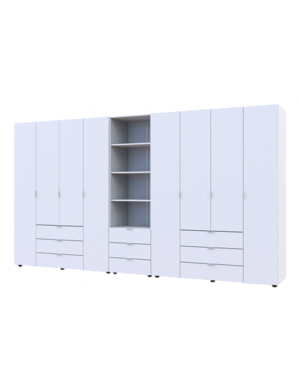 Шафа для одягу Doros Гелар Білий 4+4ДСП з пеналом 370х49.5х203.4 (DRS-011931)