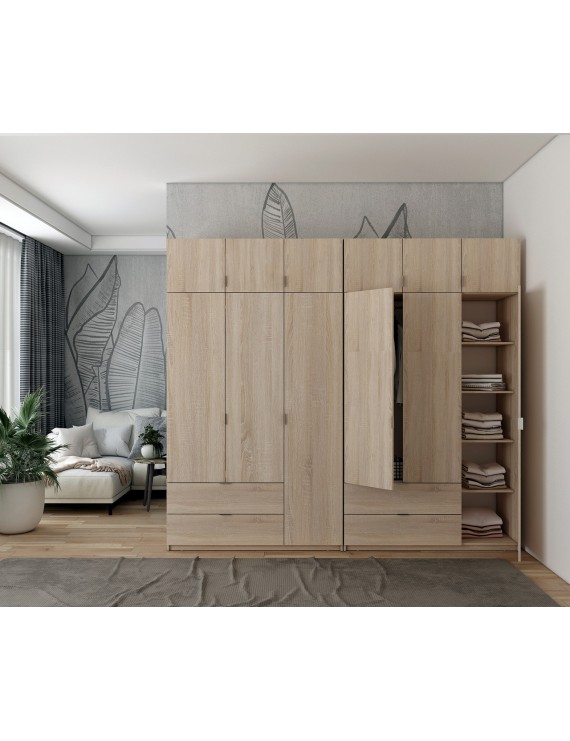 Шафа для одягу Doros Лукас Дуб сонома 3+3 ДСП 270х50х240 DRS-011705 (42005115)
