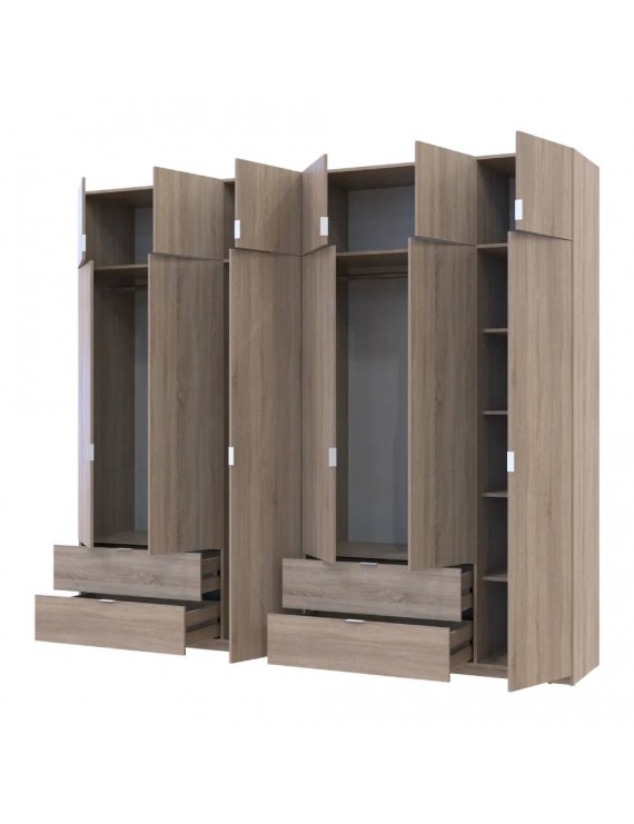 Шафа для одягу Doros Лукас Дуб сонома 3+3 ДСП 270х50х240 DRS-011705 (42005115)