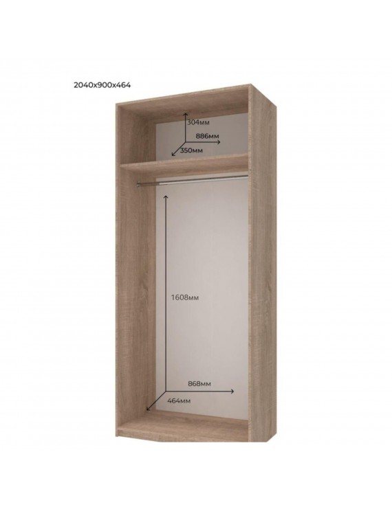 Шафа розпашна для одягу Doros Промо 90х48х204 см Дуб сонома (DRS-011196)