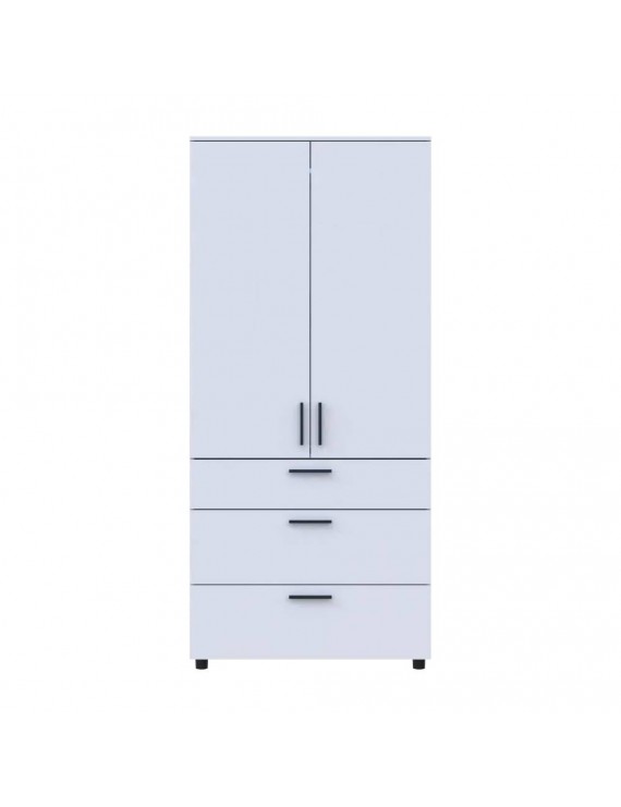 Шафа для одягу Doros Торн Білий 2 ДСП/3Ш (штанга) 90х51.6х200 (DRS-012021)