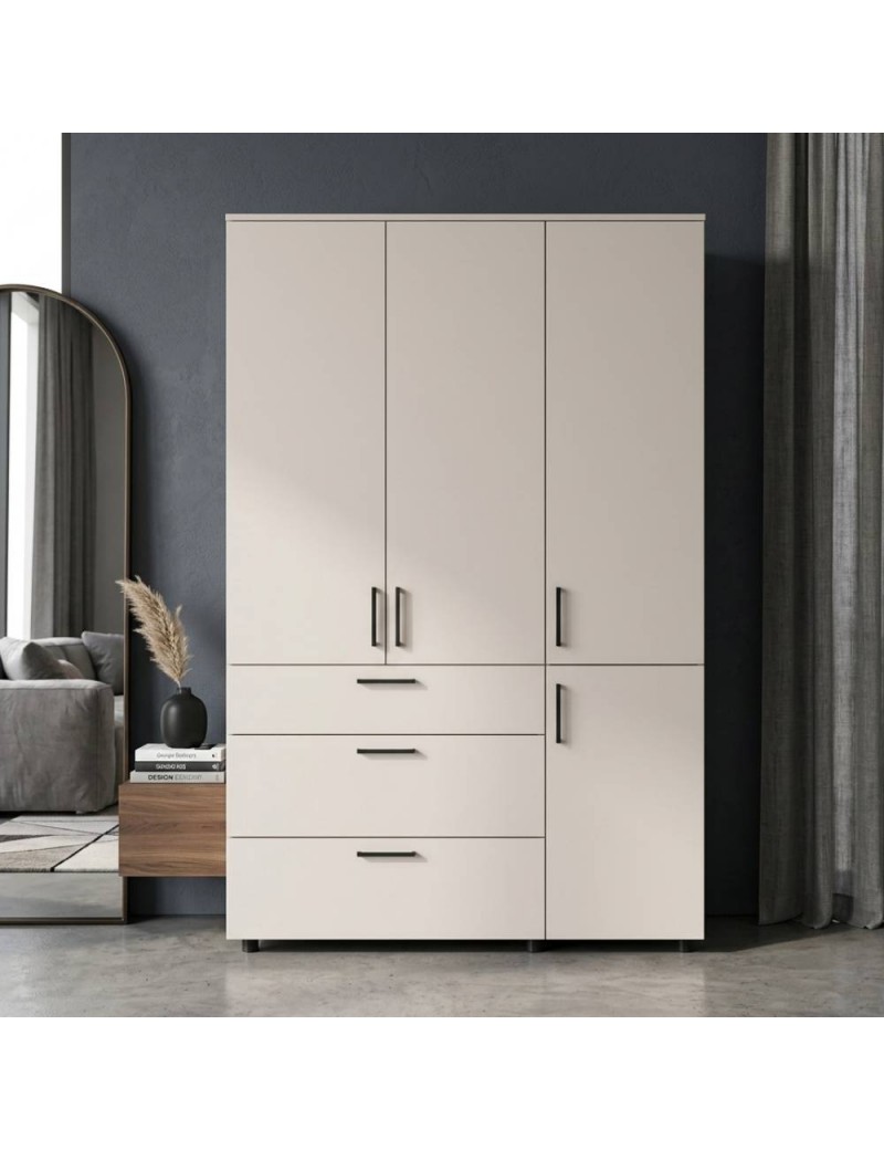 Шафа для одягу Doros Торн Кашемір 3 ДСП/3Ш (штанга) 135х51.6х200 (DRS-012061)