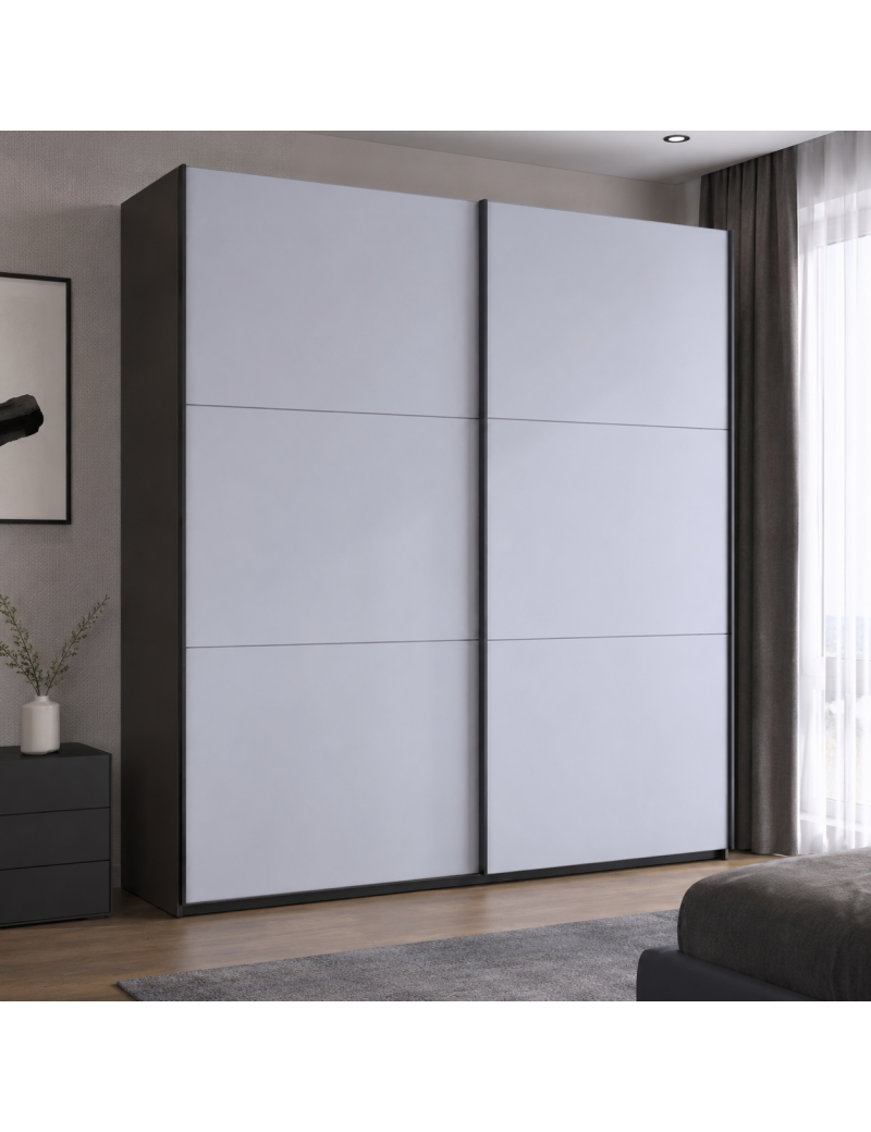 Шафа купе Doros G-Caiser Антрацит/Білий 2 ДСП / 3 частини 220х60х240 (42005416) (DRS-012249)