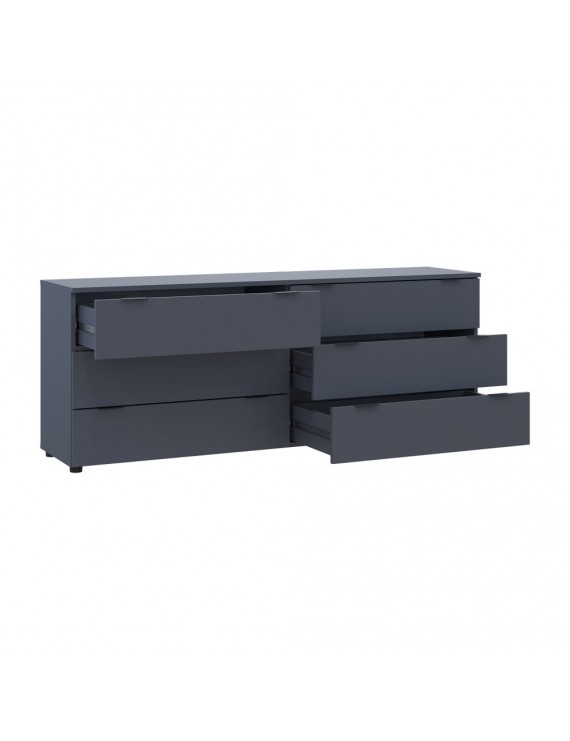 Комод Doros Рон 9 Графіт 6 Ящиків 160х38х62 DRS-011778 (41516176)
