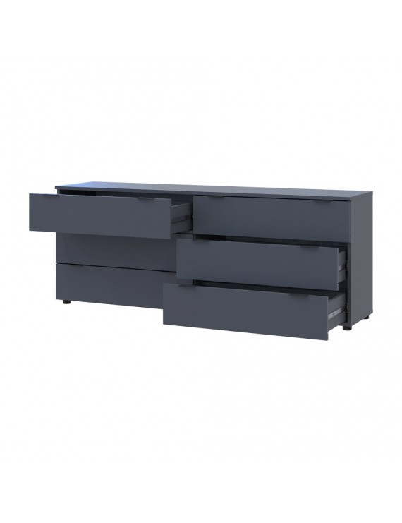 Комод Doros Рон 9 Графіт 6 Ящиків 160х38х62 DRS-011778 (41516176)