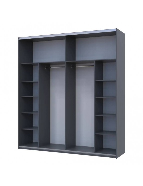 Шафа-купе двохдверна Doros G-Caiser 220х60х240 см Графіт/Бетон (DRS-011231)