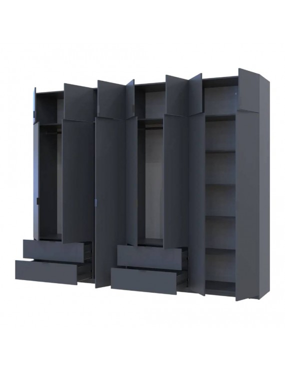 Шафа для одягу Doros Лукас Графіт 3+4 ДСП 295х50х240 DRS-011697 (42005125)