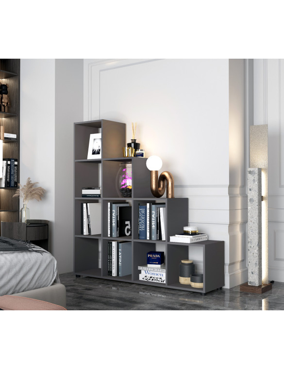 Стелаж Doros Степ 4х4 Графіт відкритий 136.2х28.8х140.7 DRS-011769 (41516167)