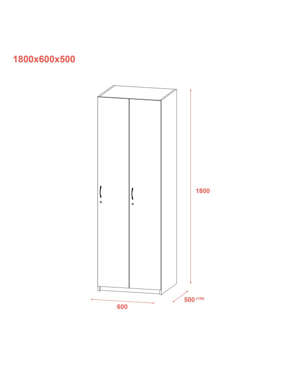 Роздягальня Doros 2-х секційна Графіт 2 ДСП 60х52х180 (DRS-011613)