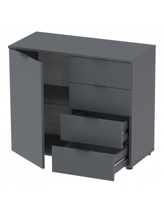 Комод у вітальню Doros Рон 1 80х38х81 см Графіт (DRS-011293)