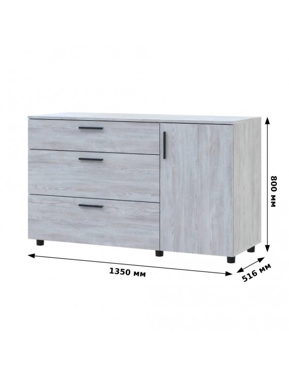 Комод Doros Торн Антрацит 3Ш/1Д 135х51.6х80 (DRS-012103)