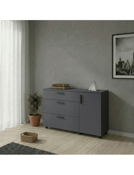 Комод Doros Торн Антрацит 3Ш/1Д 135х51.6х80 (DRS-012103)
