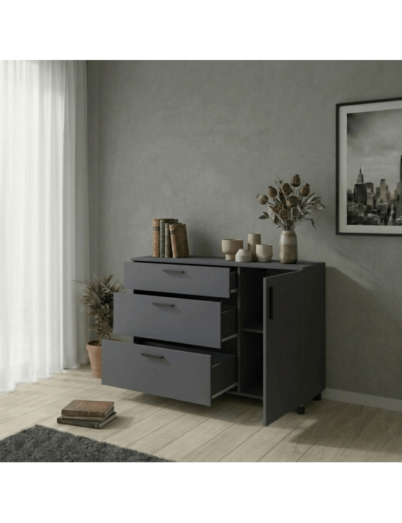 Комод Doros Торн Антрацит 3Ш/1Д 135х51.6х80 (DRS-012103)