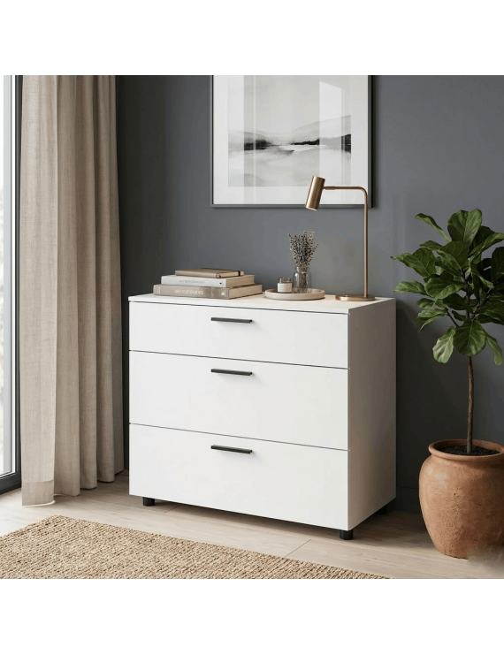 Комод Doros Торн Білий 3Ш 90х51.6х80 (DRS-012093)