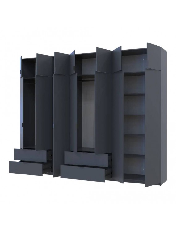 Шафа для одягу Doros Лукас Графіт 3+4 ДСП 300х50х240 DRS-011698 (42005133)