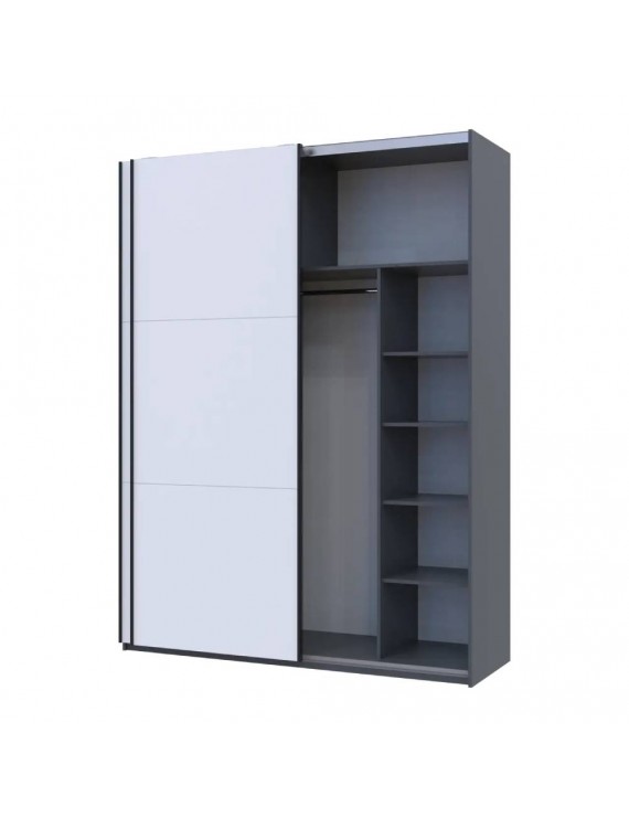 Шафа-купе Doros G-Caiser Графіт/Білий 2 ДСП / 3 частини 180х60х240 DRS-011729 (44900262)