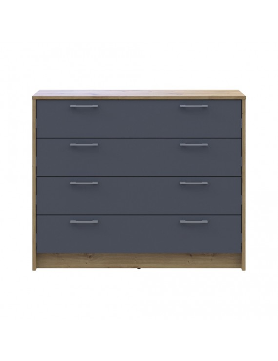 Комод Doros Ронді Дуб Артизан/Графіт 4 ящики 100х40х82 DRS-011781 (41516186)