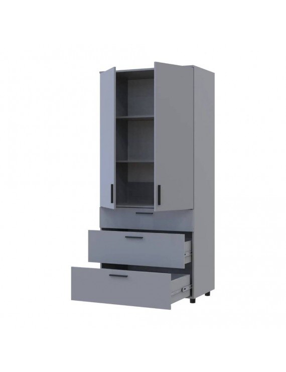 Шафа для одягу Doros Торн Сірий 2 ДСП/3Ш (полиці) 90х51.6х200 (DRS-012024)