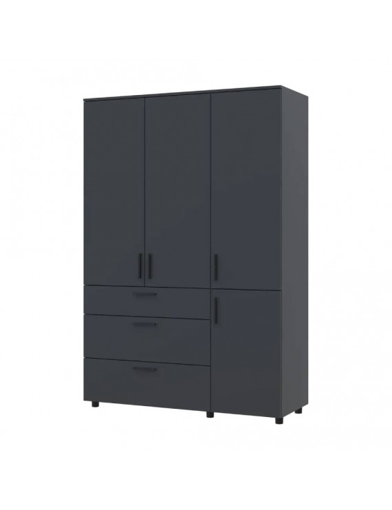 Шафа для одягу Doros Торн Антрацит 3 ДСП/3Ш (полиці) 135х51.6х200 (DRS-012084)